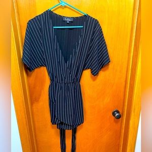 Black and white striped lulus romper